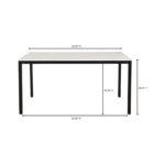 Pariso Modern White Marble-Top Dining Table - 60W x 30H x 36D - Image 9