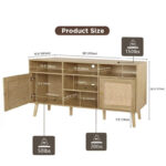 Modern Rattan Wood TV Stand Console Table for TVs up to 65" - 59" - Image 4