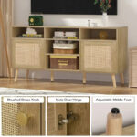Modern Rattan Wood TV Stand Console Table for TVs up to 65" - 59" - Image 6