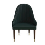 Leather Dining Chair with a Ripple Back and Gold Accents Design Elara Collection - Image 11