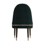 Leather Dining Chair with a Ripple Back and Gold Accents Design Elara Collection - Image 13