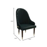 Leather Dining Chair with a Ripple Back and Gold Accents Design Elara Collection - Image 15