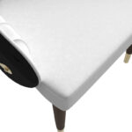 Leather Dining Chair with a Ripple Back and Gold Accents Design Elara Collection - Image 21