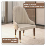 Leather Dining Chair with a Ripple Back and Gold Accents Design Elara Collection - Image 26