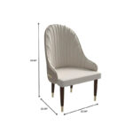 Leather Dining Chair with a Ripple Back and Gold Accents Design Elara Collection - Image 33