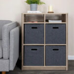Console Table Shelf with 4 Square Cube Storage Compartments - Image 3