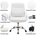 Contemporary PU Leather Executive Chair with High Back - Image 2