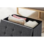 43in Foldable Storage Ottoman, Storage Chest for Bedroom End of Bed, Large Ottoman Bench Foot Rest Stool for Living Room - Image 4