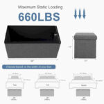 43in Foldable Storage Ottoman, Storage Chest for Bedroom End of Bed, Large Ottoman Bench Foot Rest Stool for Living Room - Image 8