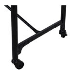 Conway 66-inch Industrial Wheeled Trestle Table - Mango Wood & Metal - Image 4