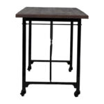 Conway 66-inch Industrial Wheeled Trestle Table - Mango Wood & Metal - Image 5