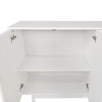 Stylish and Functional 4-Door Intaglio Storage Cabinet with Pine Legs, Solid Wood Pulls and MDF, for Living Room - Image 16