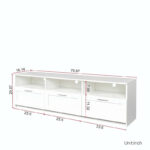 White modern minimalist TV cabinet 80 inch TV stand - Image 21