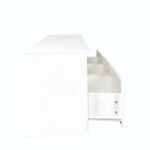 White modern minimalist TV cabinet 80 inch TV stand - Image 22