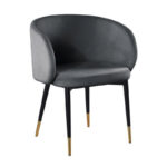 Rustic Velvet Upholstered Dining Chair - Image 3
