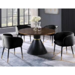 Rustic Velvet Upholstered Dining Chair - Image 10