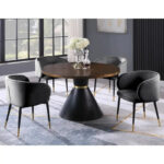 Rustic Velvet Upholstered Dining Chair - Image 11
