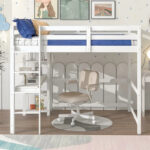 Full Loft Bed with Desk and Shelves - Image 13