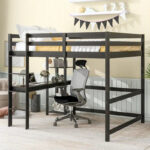 Full Loft Bed with Desk and Shelves - Image 14