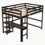 Full Loft Bed with Desk and Shelves - Image 10