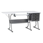 Eclipse Ultra Grey and White Wood Top Sewing Table - Image 2