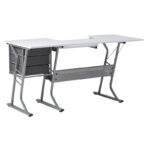 Eclipse Ultra Grey and White Wood Top Sewing Table - Image 4