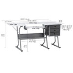 Eclipse Ultra Grey and White Wood Top Sewing Table - Image 7