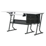 Eclipse Ultra Grey and White Wood Top Sewing Table - Image 9