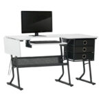 Eclipse Ultra Grey and White Wood Top Sewing Table - Image 15