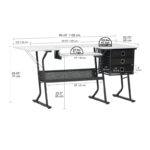 Eclipse Ultra Grey and White Wood Top Sewing Table - Image 16