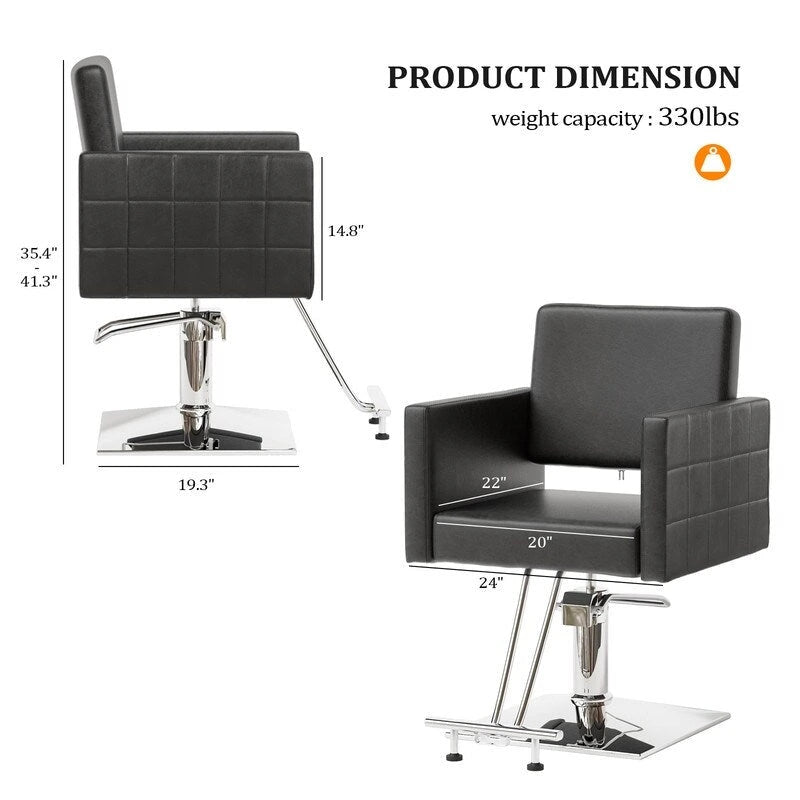 9459835142303_552893 PVC Leather Stainless Steel Foot Operated Salon Styling Chair - Image 1