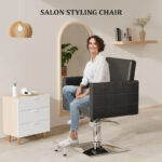 PVC Leather Stainless Steel Foot Operated Salon Styling Chair - Image 3