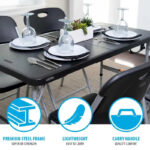4-Foot Fold-In-Half Adjustable Table, Black (Light Commercial) - Image 5