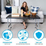 4-Foot Fold-In-Half Adjustable Table, Black (Light Commercial) - Image 6