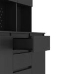 Kitchen Pantry Cabinet with Microwave Stand and 2 Drawers, Freestanding Buffet Cupboards Sideboard with Charging Station - Image 29