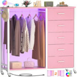 Rollway Dresser with Charge Station and LED Light,Chest With Drawers for Kids Room - Image 3