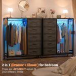 Rollway Dresser with Charge Station and LED Light,Chest With Drawers for Kids Room - Image 4