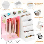 Rollway Dresser with Charge Station and LED Light,Chest With Drawers for Kids Room - Image 6