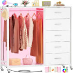 Rollway Dresser with Charge Station and LED Light,Chest With Drawers for Kids Room - Image 8