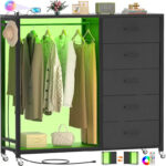 Rollway Dresser with Charge Station and LED Light,Chest With Drawers for Kids Room - Image 14