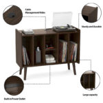 Record Player Stand with Power Outlet and USB Ports, Vinyl Record Storage Table,Vinyl Holder Display Shelf - Image 18