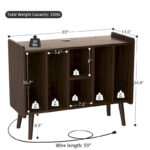 Record Player Stand with Power Outlet and USB Ports, Vinyl Record Storage Table,Vinyl Holder Display Shelf - Image 19