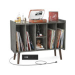 Record Player Stand with Power Outlet and USB Ports, Vinyl Record Storage Table,Vinyl Holder Display Shelf - Image 20
