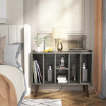 Record Player Stand with Power Outlet and USB Ports, Vinyl Record Storage Table,Vinyl Holder Display Shelf - Image 22