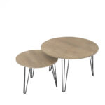 27.56 Round Nesting Coffee Table Set of 2 - Image 4
