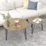 27.56 Round Nesting Coffee Table Set of 2 - Image 5