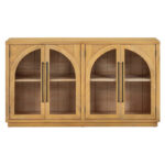 60 Farmhouse 4-Door Large Storage Vintage Sideboard with Metal Handles and Adjustable Shelves - Image 10