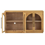60 Farmhouse 4-Door Large Storage Vintage Sideboard with Metal Handles and Adjustable Shelves - Image 11