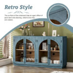 60 Farmhouse 4-Door Large Storage Vintage Sideboard with Metal Handles and Adjustable Shelves - Image 19