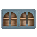 60 Farmhouse 4-Door Large Storage Vintage Sideboard with Metal Handles and Adjustable Shelves - Image 24